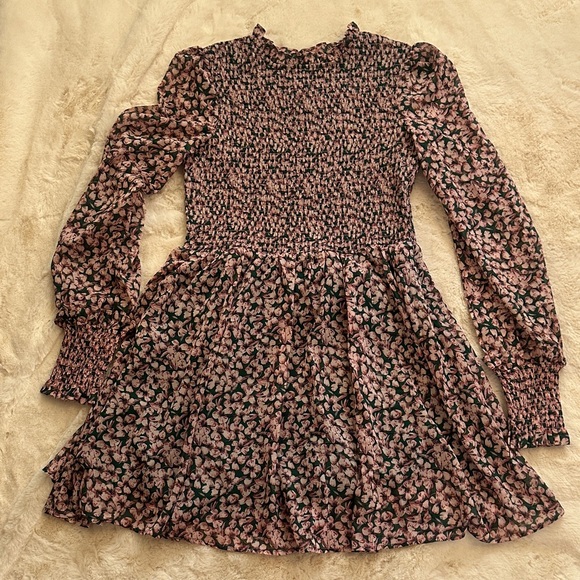 Lulus Dresses & Skirts - Lulu's Emerald Green and Pink Floral Dress, M